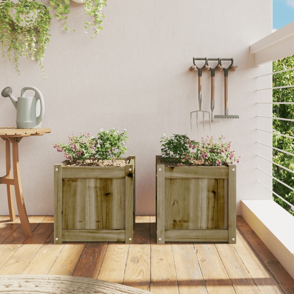 VidaXL Plantenbakken 2 st cm geïmpregneerd hout