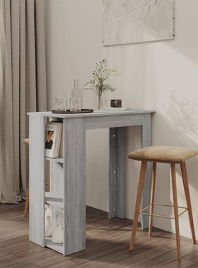VidaXL Bartafel met schap 102x50x103,5 cm spaanplaat grijs sonoma