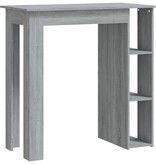 VidaXL Bartafel met schap 102x50x103,5 cm spaanplaat grijs sonoma