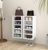 VidaXL Schoenenkasten 2 st 31,5x35x70 cm spaanplaat wit