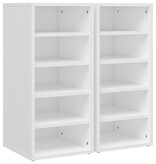 VidaXL Schoenenkasten 2 st 31,5x35x70 cm spaanplaat wit