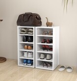 VidaXL Schoenenkasten 2 st 31,5x35x70 cm spaanplaat wit