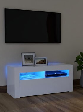 VidaXL Tv-meubel met LED-verlichting 90x35x40 cm wit