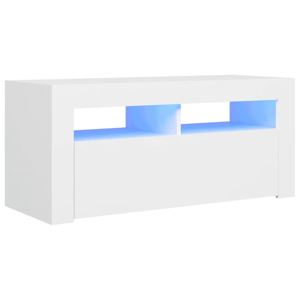 VidaXL Tv-meubel met LED-verlichting 90x35x40 cm wit