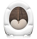 vidaXL Toiletbril met soft-close WOOD HEART duroplast met print