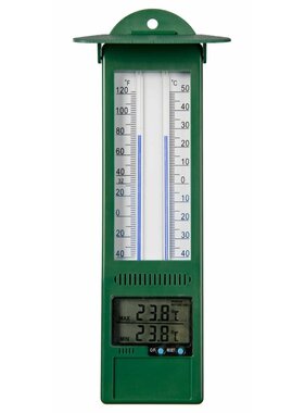 vidaXL Tuinthermometer min-max digitaal 9,5x2,5x24 cm