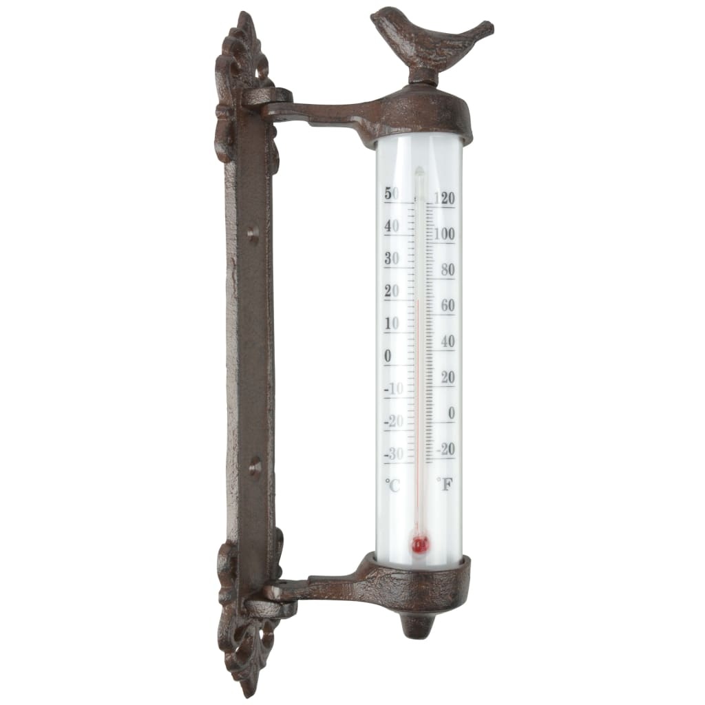 vidaXL Muurthermometer gietijzer bruin BR20