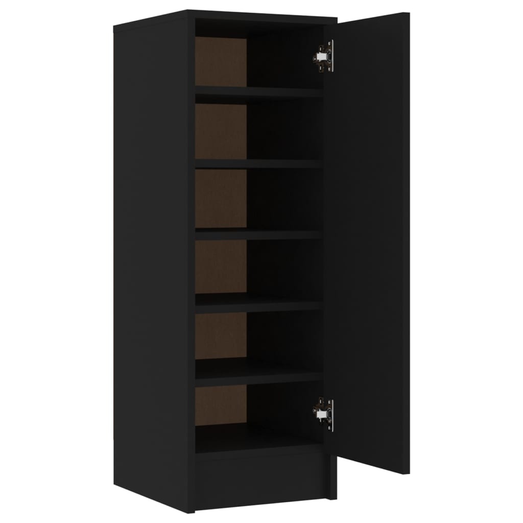 VidaXL Schoenenkast 32x35x92 cm spaanplaat zwart