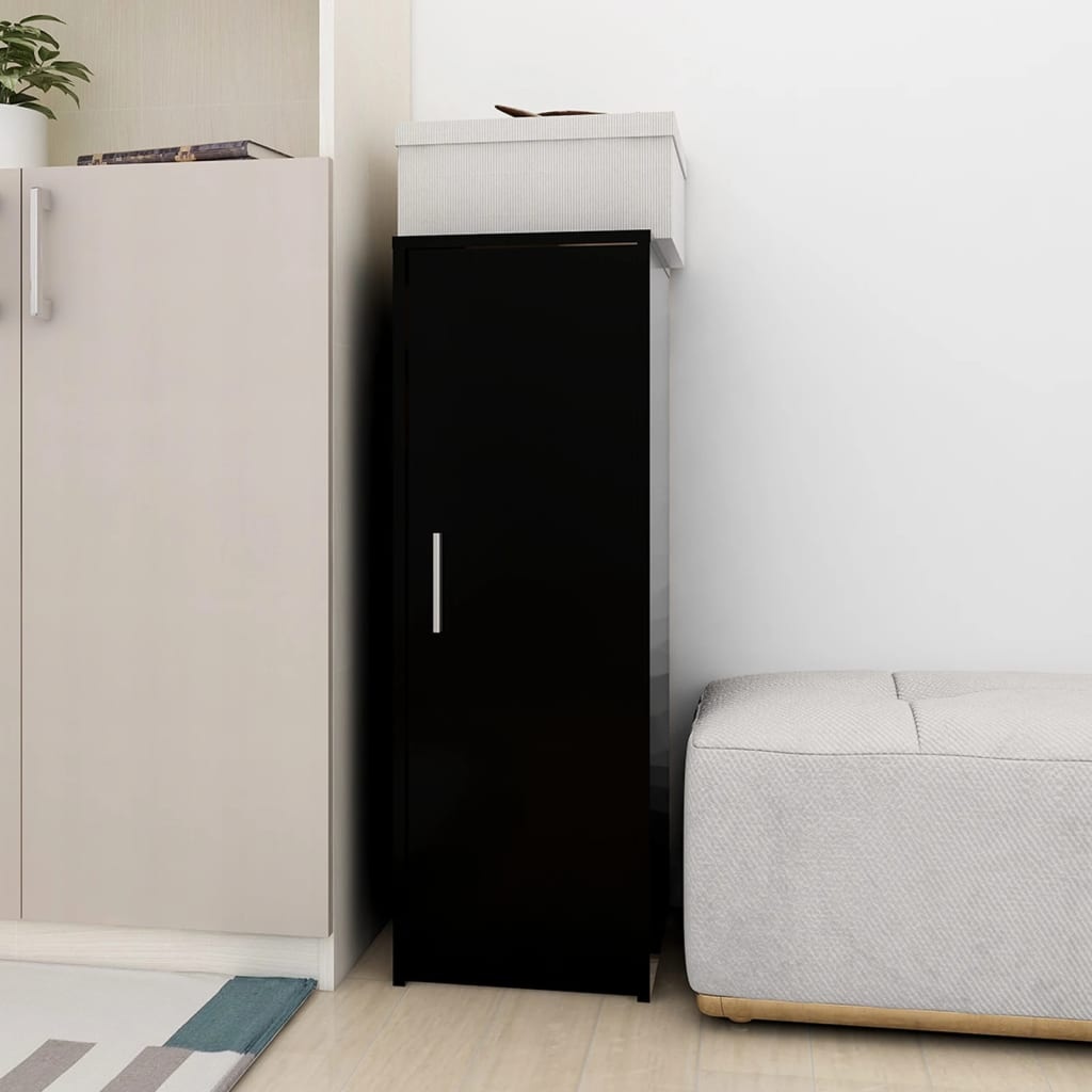 VidaXL Schoenenkast 32x35x92 cm spaanplaat zwart