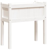 Plantenbak met poten 70x31x70 cm massief grenenhout wit