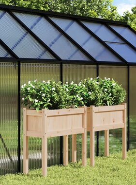 VidaXL Plantenbakken met poten 2 st massief grenenhout