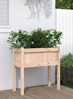 VidaXL Plantenbak met poten 70x31x70 cm massief grenenhout