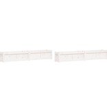 VidaXL Plantenbakken 2 st cm massief grenenhout wit