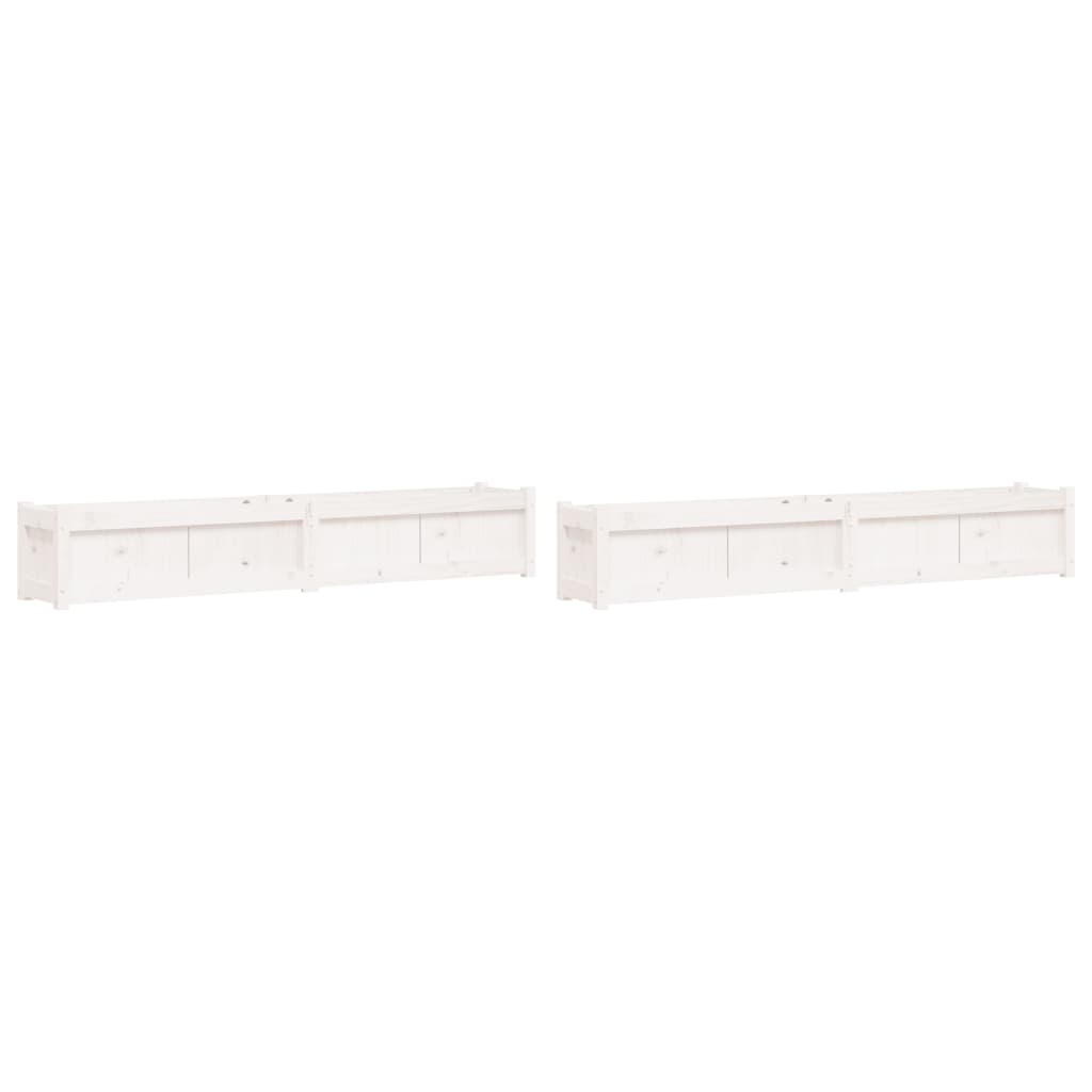 VidaXL Plantenbakken 2 st cm massief grenenhout wit