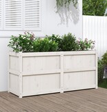 VidaXL Plantenbak 150x50x70 cm massief grenenhout wit