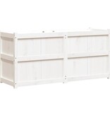 VidaXL Plantenbak 150x50x70 cm massief grenenhout wit