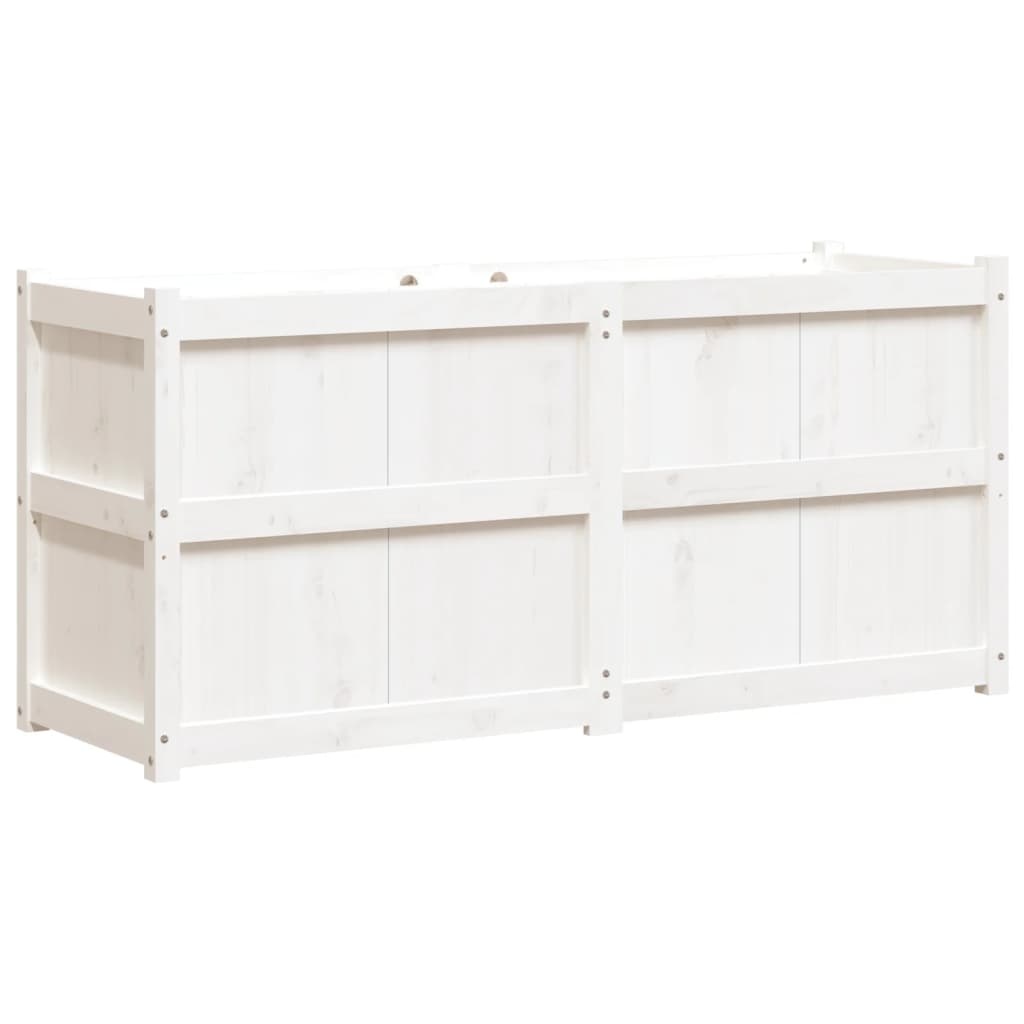 VidaXL Plantenbak 150x50x70 cm massief grenenhout wit