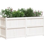 VidaXL Plantenbak 150x50x70 cm massief grenenhout wit