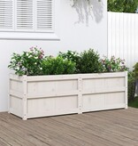 VidaXL Plantenbak 150x50x50 cm massief grenenhout wit