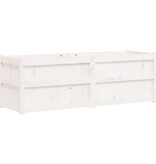 VidaXL Plantenbak 150x50x50 cm massief grenenhout wit