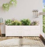 VidaXL Plantenbak 150x50x50 cm massief grenenhout wit