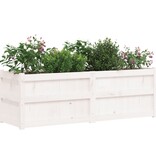 VidaXL Plantenbak 150x50x50 cm massief grenenhout wit