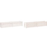 VidaXL Plantenbakken 2 st cm massief grenenhout wit