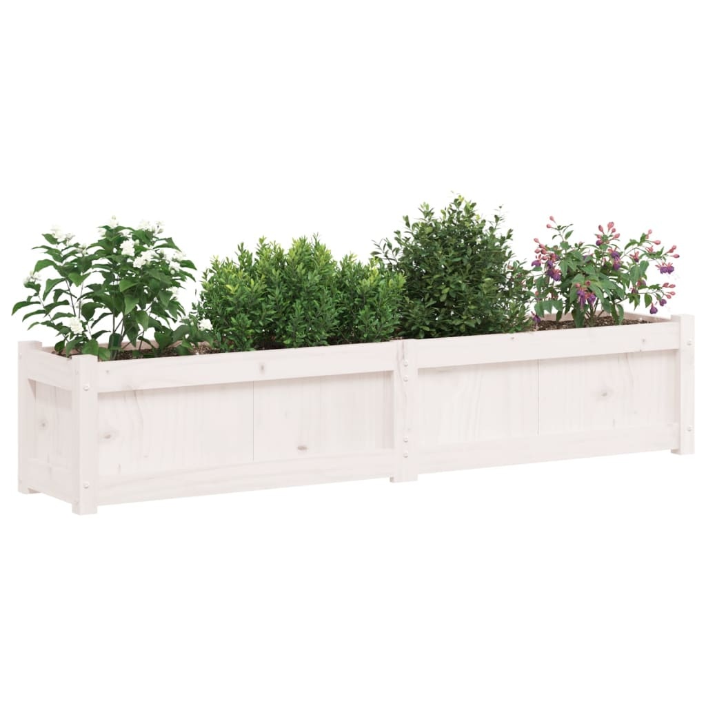 VidaXL Plantenbakken 2 st cm massief grenenhout wit