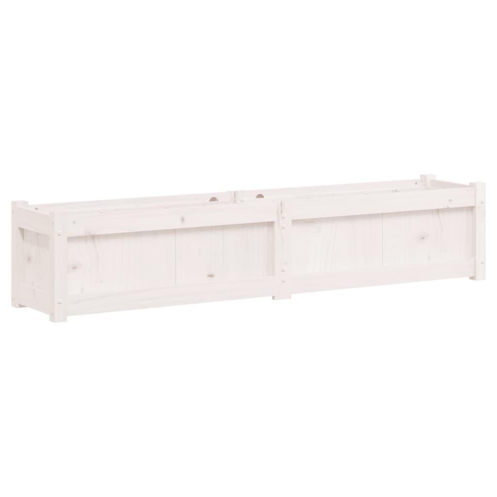 VidaXL Plantenbakken 2 st cm massief grenenhout wit