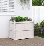 VidaXL Plantenbak 90x50x70 cm massief grenenhout wit