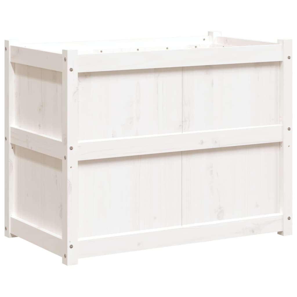 VidaXL Plantenbak 90x50x70 cm massief grenenhout wit