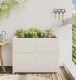VidaXL Plantenbak 90x50x70 cm massief grenenhout wit