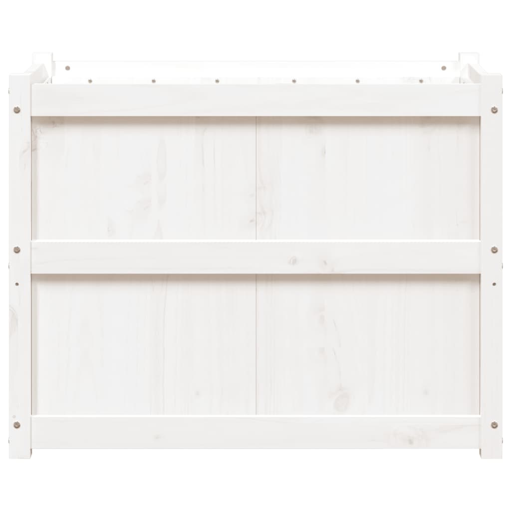 VidaXL Plantenbak 90x50x70 cm massief grenenhout wit