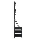 VidaXL Kledingrek met schoenenrek 100x40x184 cm zwart