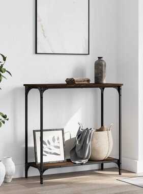 VidaXL Wandtafel 75x30,5x75 cm bewerkt hout bruineikenkleurig