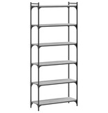 VidaXL Boekenkast 6-laags 80x30x188 cm bewerkt hout grijs sonoma