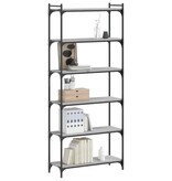 VidaXL Boekenkast 6-laags 80x30x188 cm bewerkt hout grijs sonoma