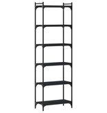 VidaXL Boekenkast 6-laags 60x30x188 cm bewerkt hout zwart
