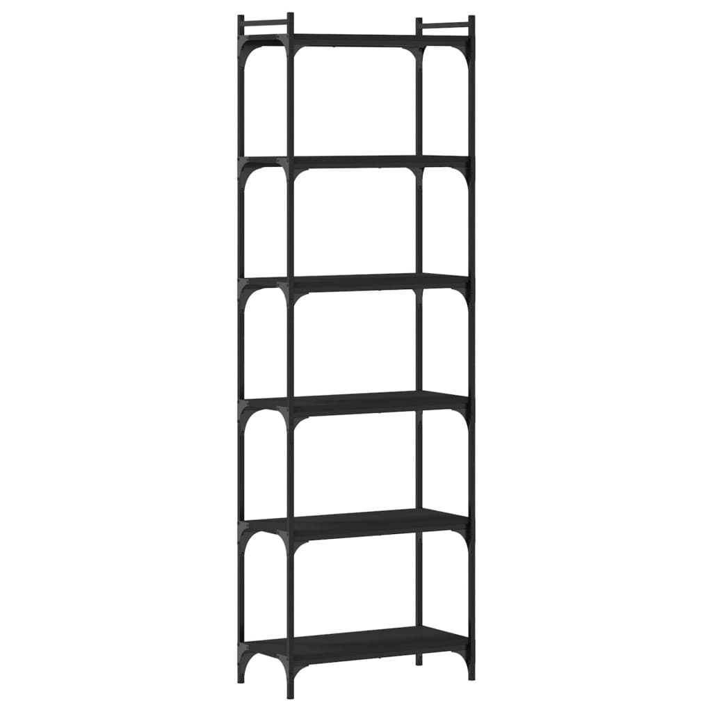 VidaXL Boekenkast 6-laags 60x30x188 cm bewerkt hout zwart