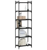 VidaXL Boekenkast 6-laags 60x30x188 cm bewerkt hout zwart
