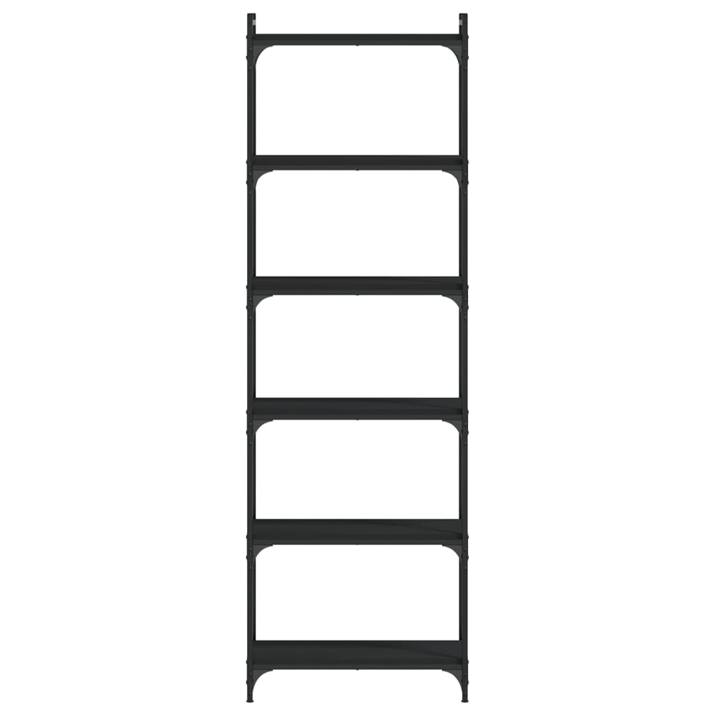 VidaXL Boekenkast 6-laags 60x30x188 cm bewerkt hout zwart