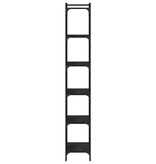 VidaXL Boekenkast 6-laags 60x30x188 cm bewerkt hout zwart