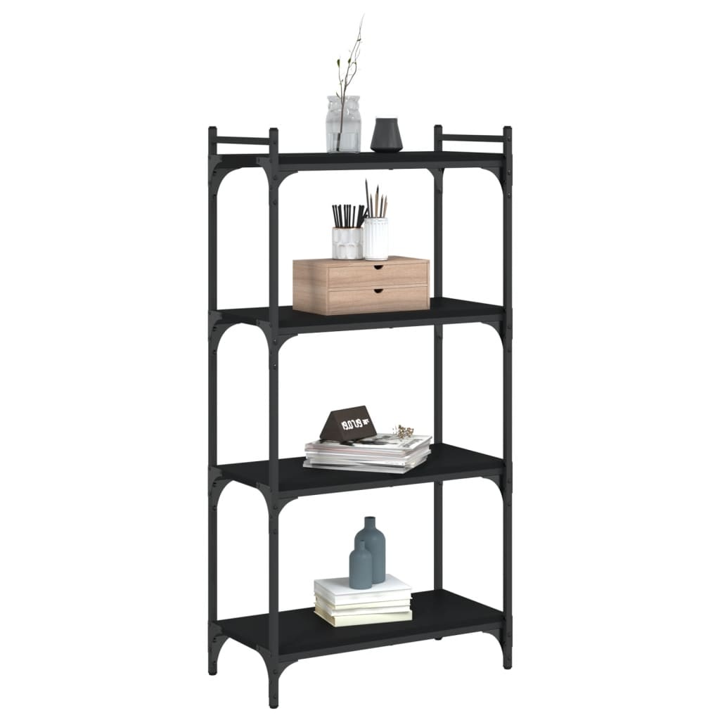 VidaXL Boekenkast 4-laags 60x30x120 cm bewerkt hout zwart