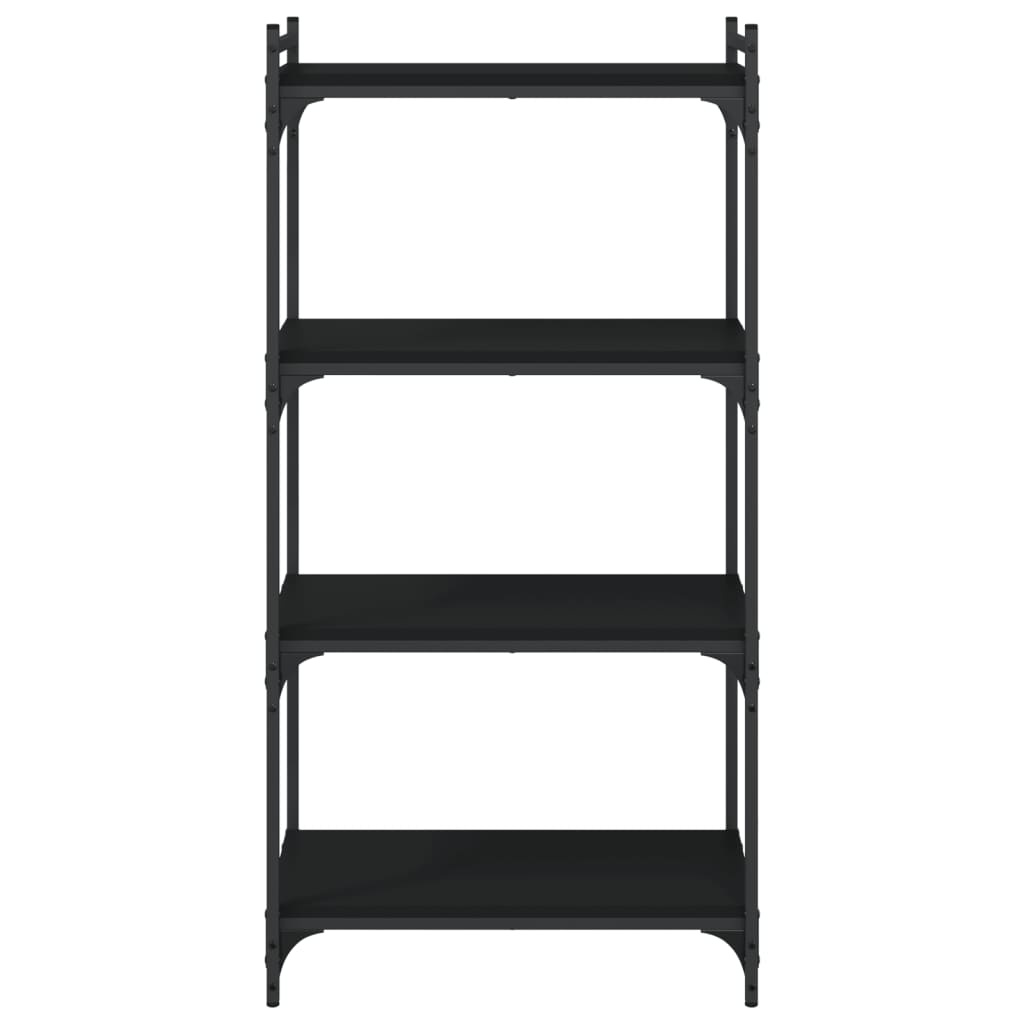 VidaXL Boekenkast 4-laags 60x30x120 cm bewerkt hout zwart
