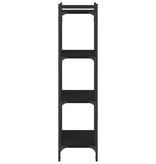 VidaXL Boekenkast 4-laags 60x30x120 cm bewerkt hout zwart