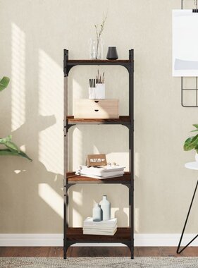 VidaXL Boekenkast 4-laags 40x30x120 cm bewerkt hout bruineikenkleurig