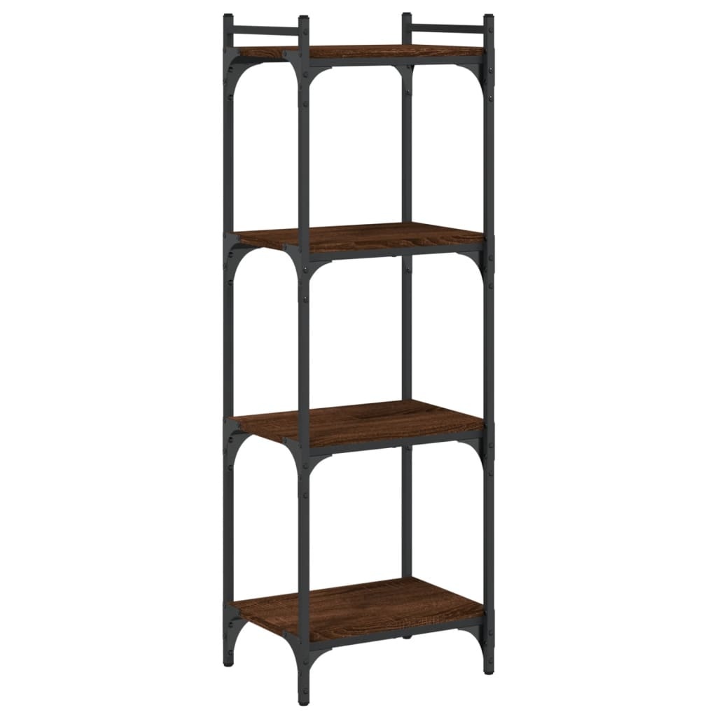 VidaXL Boekenkast 4-laags 40x30x120 cm bewerkt hout bruineikenkleurig