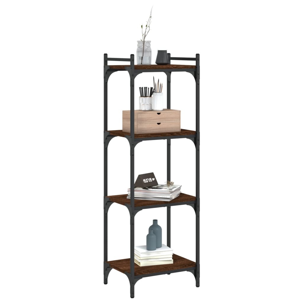 VidaXL Boekenkast 4-laags 40x30x120 cm bewerkt hout bruineikenkleurig