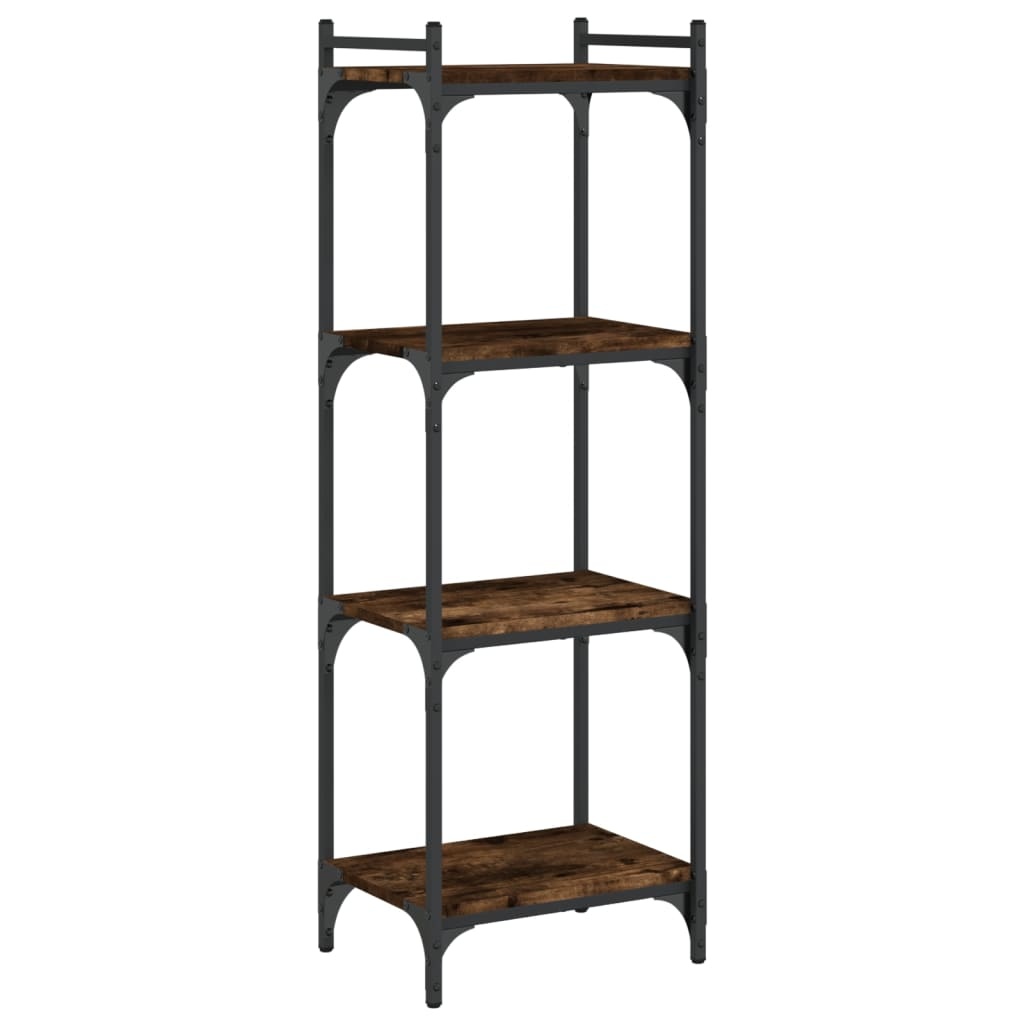 VidaXL Boekenkast 4-laags 40x30x120 cm bewerkt hout gerookt eikenkleur
