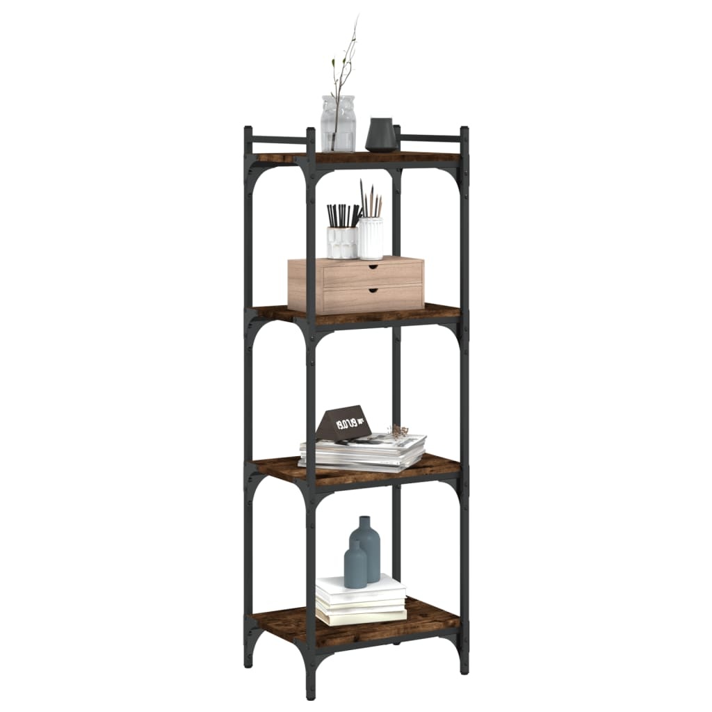 VidaXL Boekenkast 4-laags 40x30x120 cm bewerkt hout gerookt eikenkleur